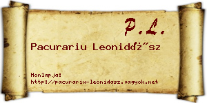 Pacurariu Leonidász névjegykártya